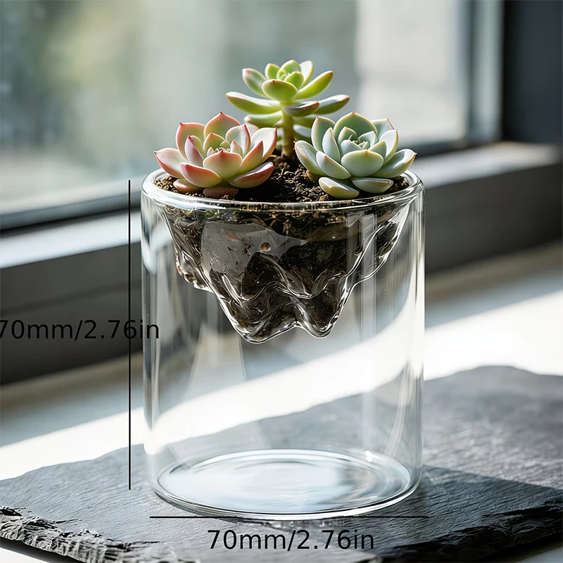 ~Glass Terrarium For Mountain Views Moss Planter Hydroponic Plant Container Multifunctional Cup Home Decoration Great Gift