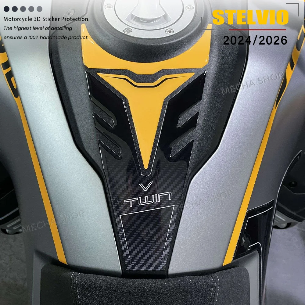 

For Moto Guzzi Stelvio Tank Mat Sticker Motorcycle Accessories Fuel Tank Protection 3D Gel Decal Stelvio V100 2024 2025 2026