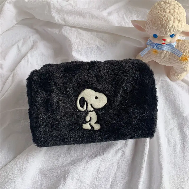 Snoopy Charlie Brown Creative Simple Personalized Anime Character Plush Cosmetic Bag Cute Kawaii Cartoon Stationery Storage Bag