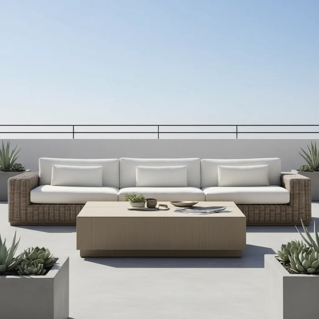 # Model Rattan Outdoor Three Seater Long Sofa