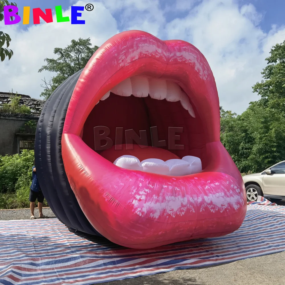 Stage Background Props Giant Inflatable Opening Sexy Lip Mouth Model For Concert&Party Show&Valentine's Day&Wedding Decoration