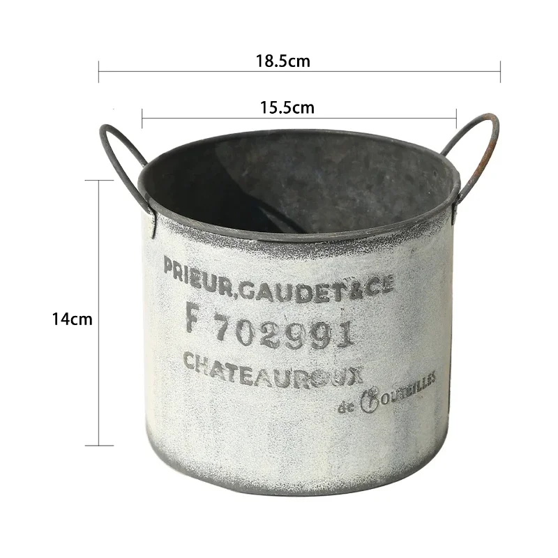 Garden Horticulture Groceries Ornament Home Furnishings Balcony Double Ear Handle Flowerpot Antiqued Ironwork Hand Held Buckets