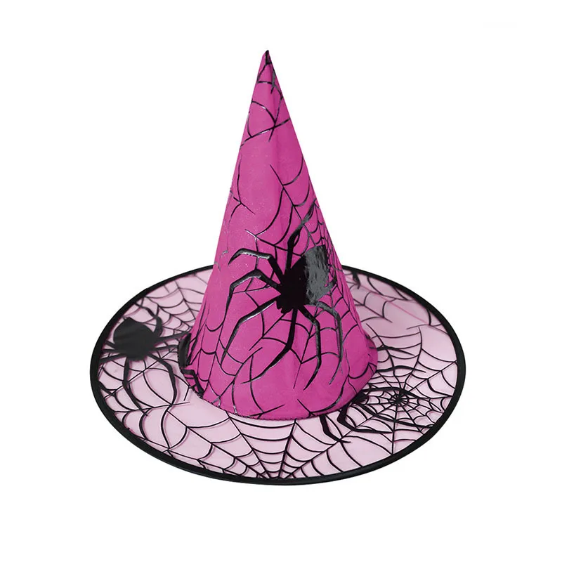 Witch Hat Halloween Hat Decoration Props for Adults Children Cosplay Witch Net Gauze Headwear Polyester Taff Witch Halloween