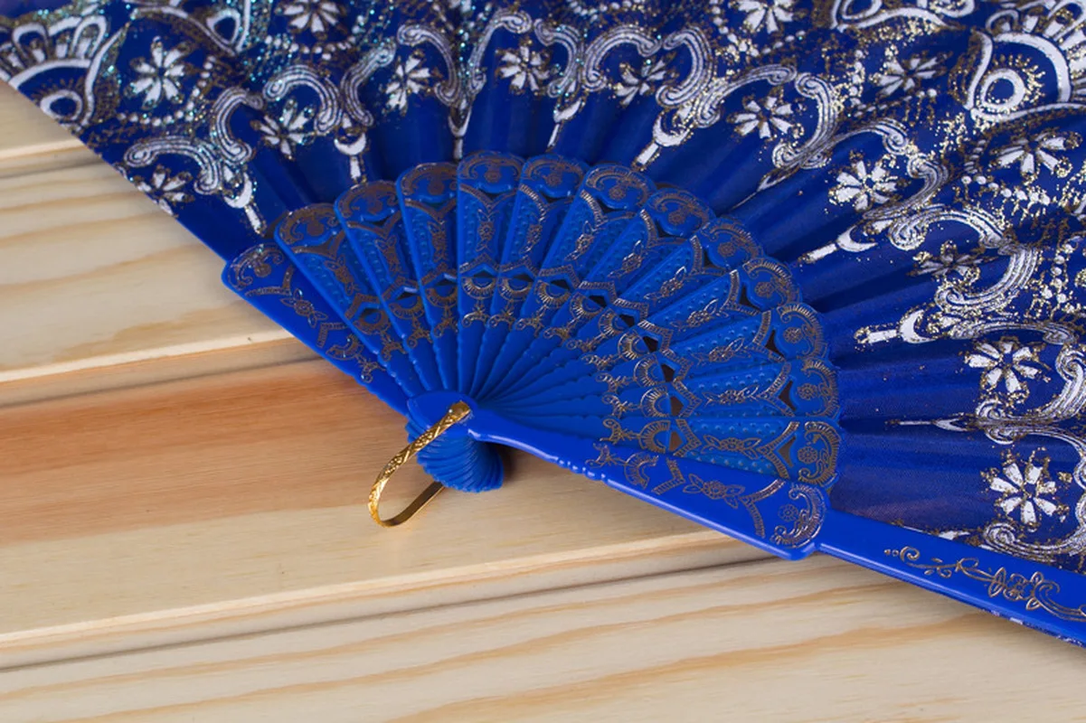Hot البيع الصينية/الإسبانية نمط الرقص حفل زفاف الدانتيل الحرير للطي باليد زهرة مروحة للهدايا ل تذكارية نمط عشوائي