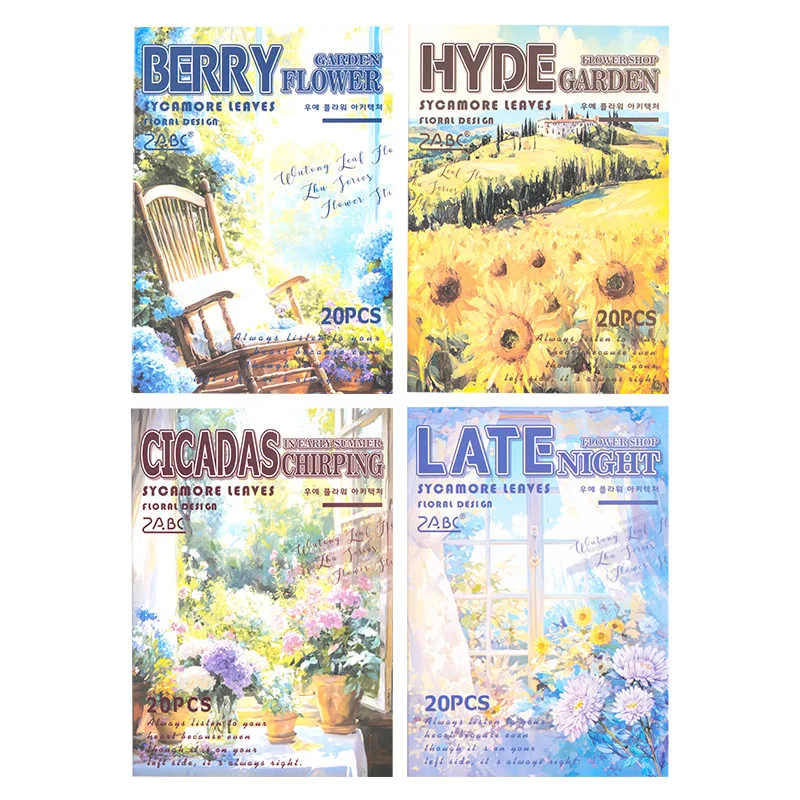 20 قطعة/1 مجموعة Kawaii القرطاسية ملصقات Wuye زهرة العمارة غير المرغوب فيه المجلات الزخرفية سكرابوكينغ لملصقات سجل القصاصات