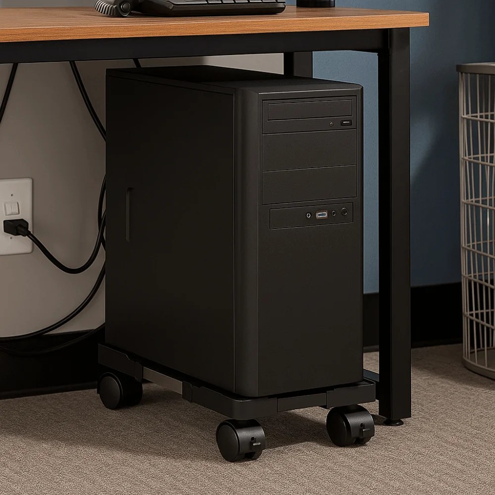 

Universal Adjustable Mobile CPU Stand Stable Scalable CPU Stand with Universal Wheels Computer Mainframe Rack Office