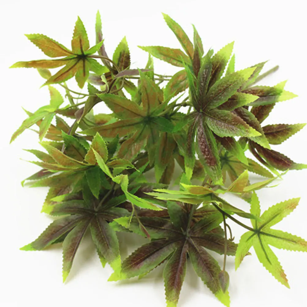 

2Pcs Simulation Maple Leaf Plant Lifelike Brown Artificial Plant Indoor Outdoor Christmas Decoration Lifelike Maple Leaves