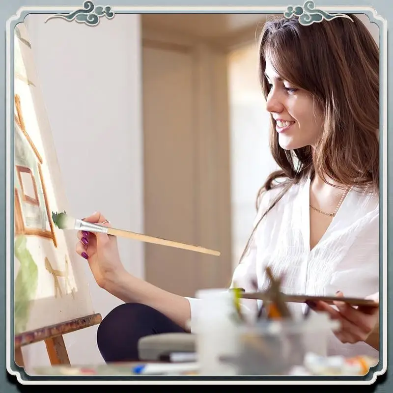 

Прочная кисть-швабра для акриловой живописи, универсальная кисть для смешивания, кисти для рисования акриловой краской, набор кистей для рисования из козьей шерсти Du