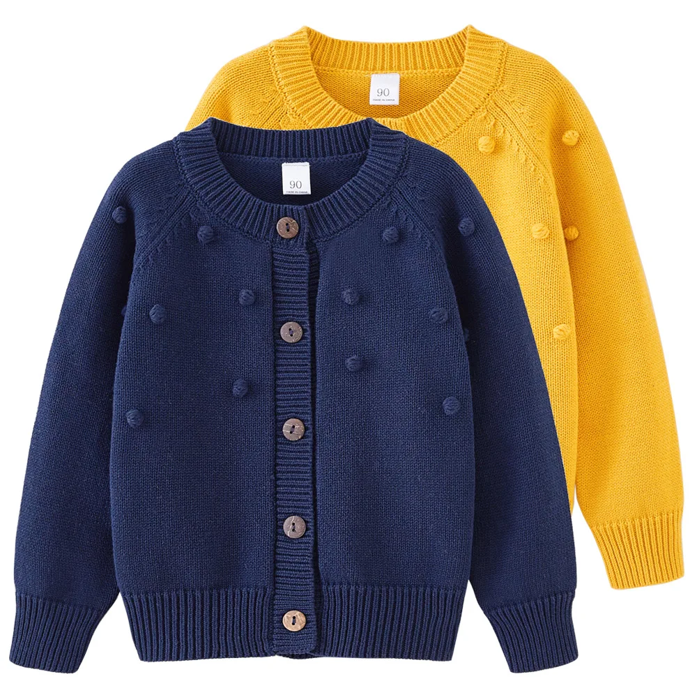 new delivery Long sleeve knitwear cardigan sweater young girl students spring autumn coat solid clothes 90-160 3-10y 100%cotton