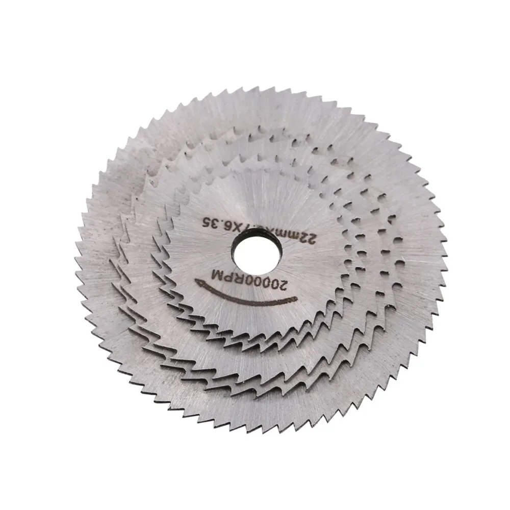 6pcs HSS Steel Rotary Saw Blades Silver Finish Multi-Pack Circular Saw Blades Mini Diameter Cut-Off Wheel Blades Wood Cutting