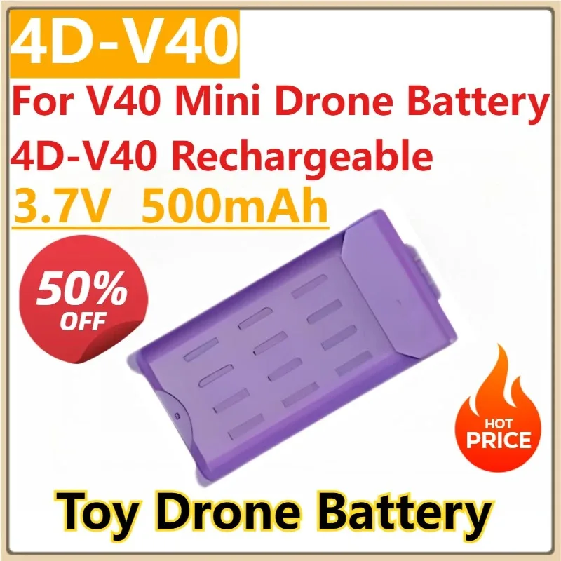 New 3.7V 500mAh V40 Glitter Butterfly Aircraft Battery Lipo Battery 4DRC for V40 Mini Drone Battery 4D-V40 Rechargeable
