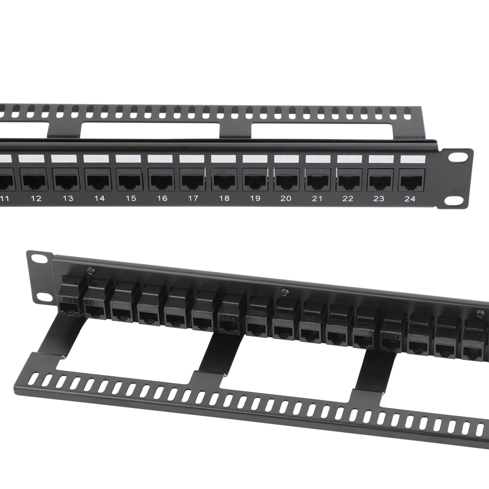 1pcs-24-48-port-patch-panel-with-cat6-coupler-keystone-1u-2u-19-inch-rackmount-or-wall-mount-rj45-ethernet-patch-panel