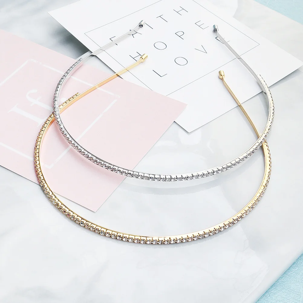 

Rhinestone Hair Hoop Golden Lightweight Crystal Design Party Performance Women Headdress Cosplay Photo Prop Hair Styling