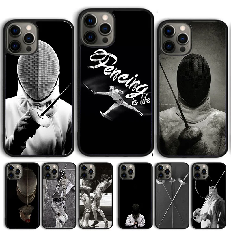 

Fencing Sport Phone Case Cover For iPhone 17 Air 15 16 14 13 12 Pro Max 11 Pro Max Plus Coque Shell