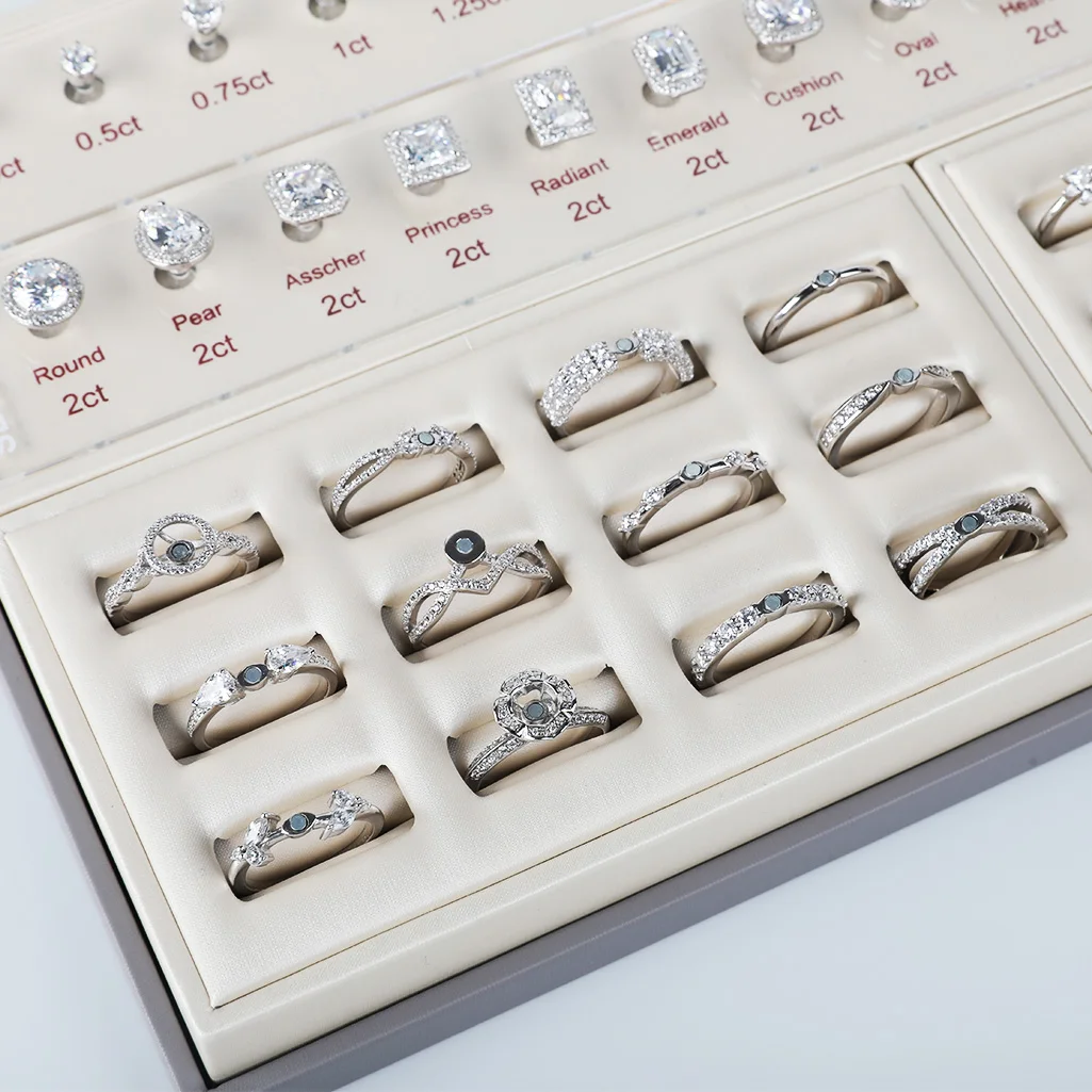 

Custom Ring Setting Magnetic Diamond Design Engagement Wedding Rings Reference Set Jewellery Kit Display Sample Selling Tool