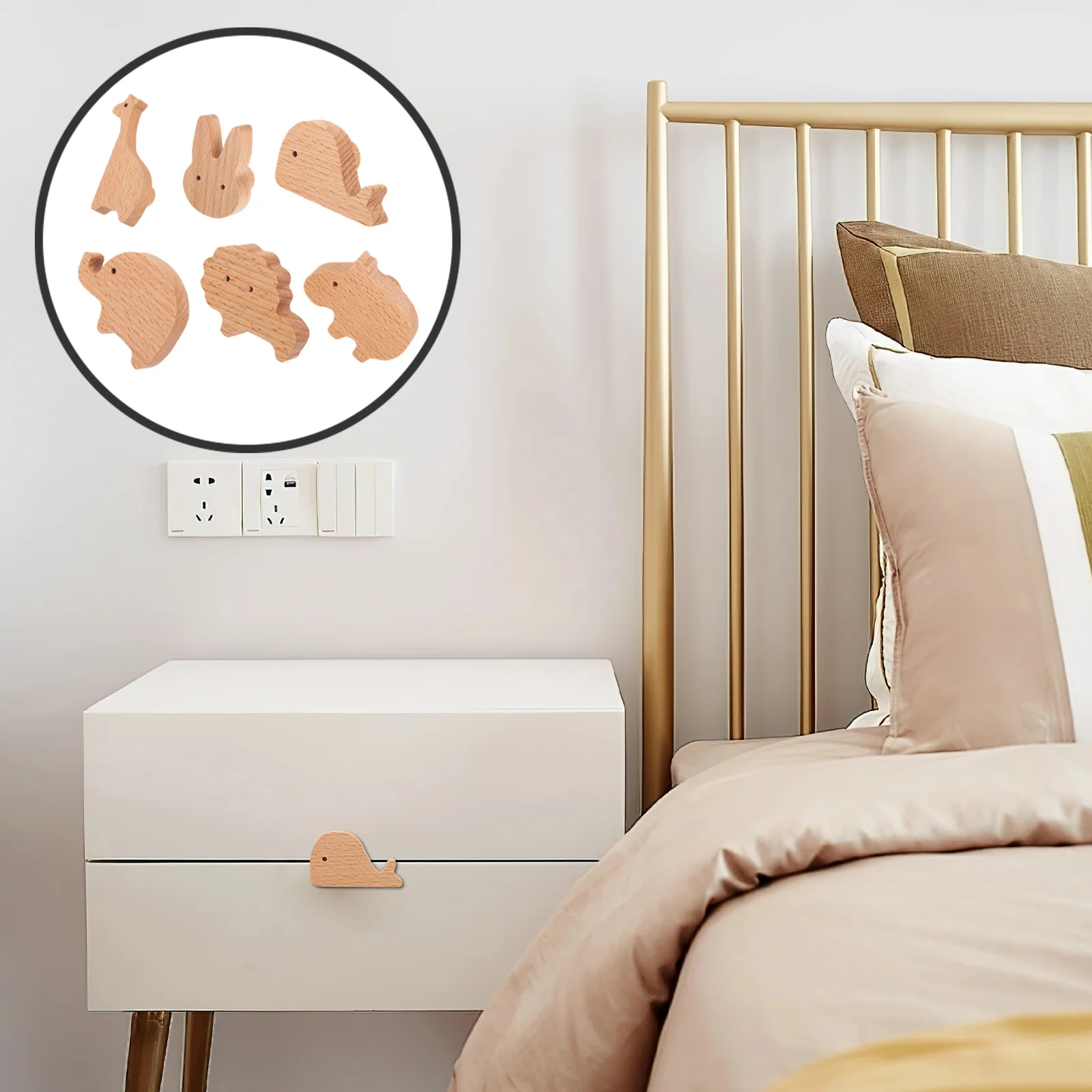 

6Pcs Animal Design Cabinet Knobs Classic Colors Smooth Surface Furniture Drawer Pulls Kitchen Cupboard Door Handles