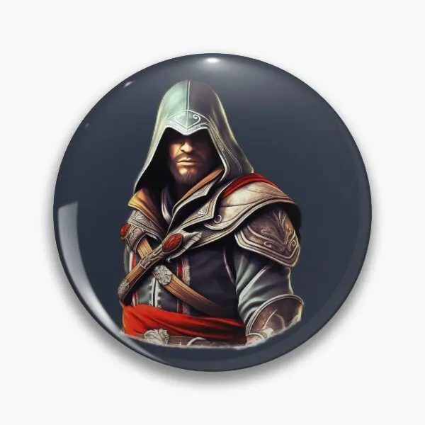 Ezio Assassin Is Creed  Soft Button Pin Gift Clothes Lapel Pin Funny Lover Cartoon Brooch Fashion Hat Badge Jewelry Creative