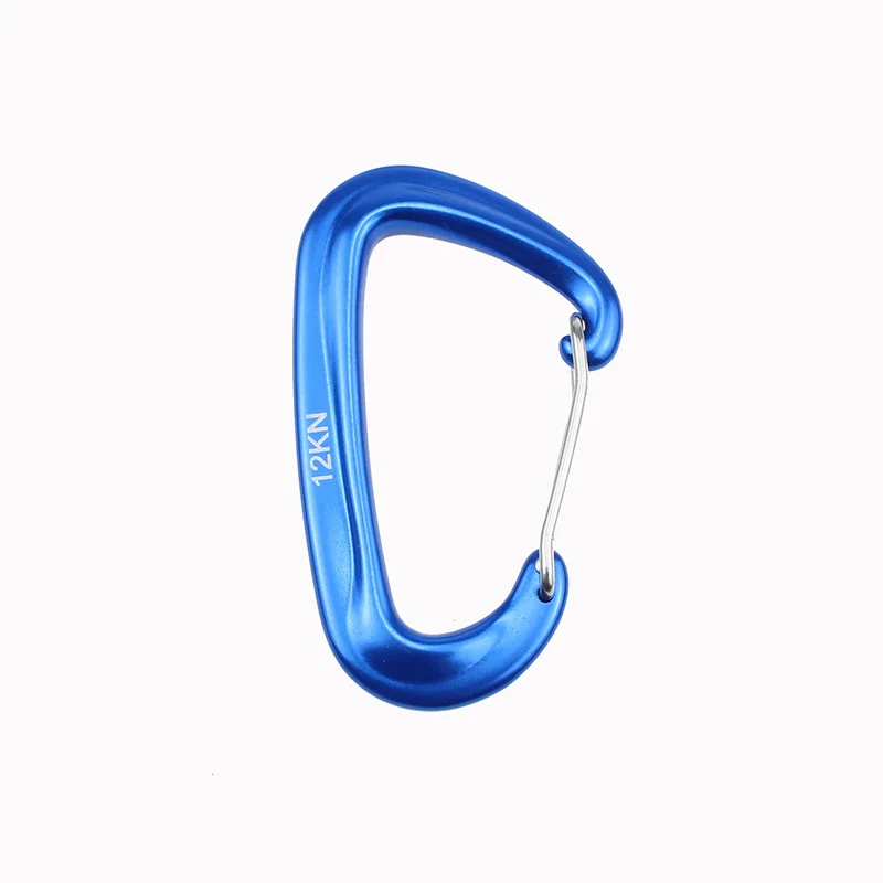 12KN Kleiner Kletterkarabiner D-Form Bergsteigen Schnalle Haken Sicherheitsschloss Outdoor Camping Wandern Schlüsselanhänger