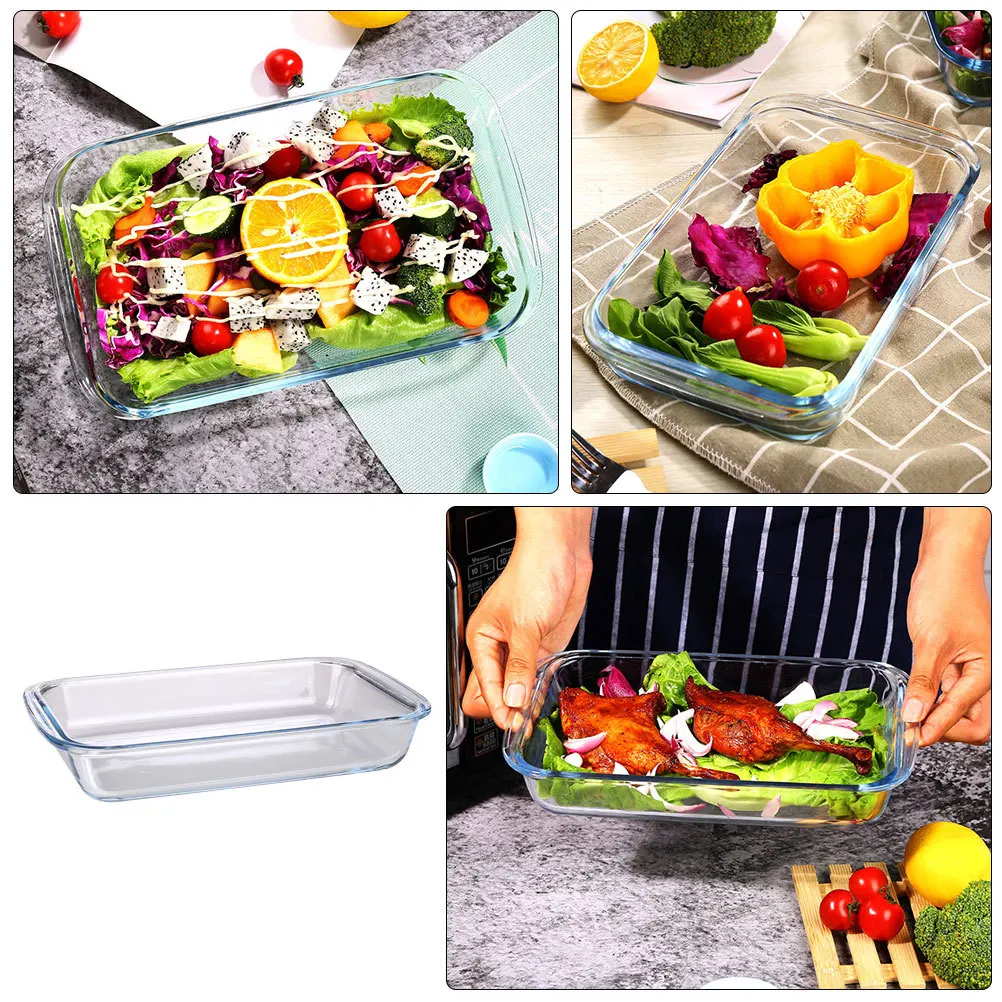 

1Pcs Toughened Glass Plate White High Temperature Resistant Oven Dish Heatproof Wear Resistant Dining Table Kitchen Tray Salad
