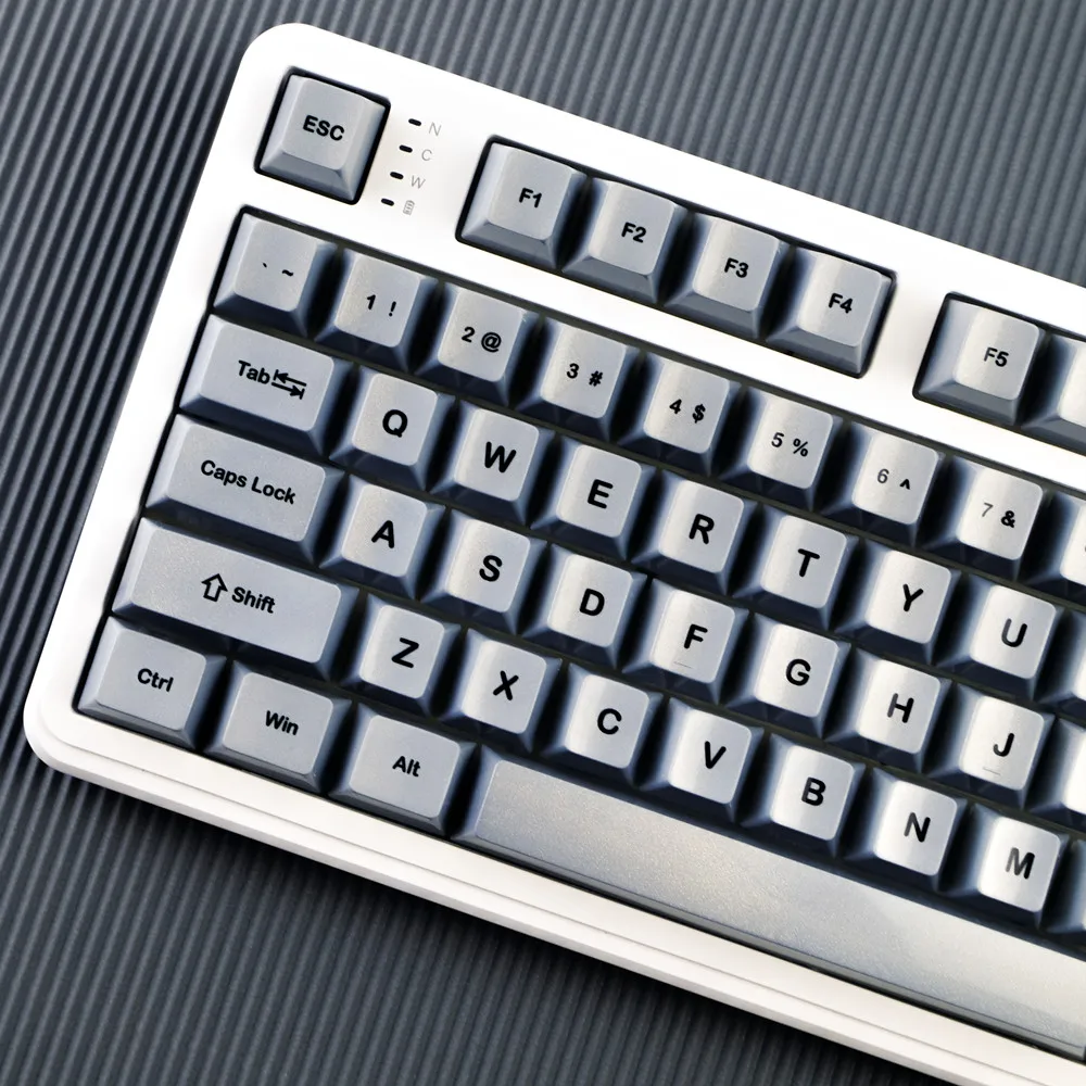 

Металлический серый колпачок для клавиш с вишневым профилем, 124 клавиши, материал PBT, сублимационные колпачки для серебряного комплекта, механическая клавиатура