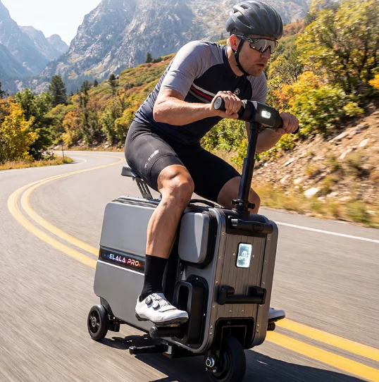 

Airo Top Grade Premium Off Road Electric Luggage Dual Rider with LED Light Smart Luggage Scooter