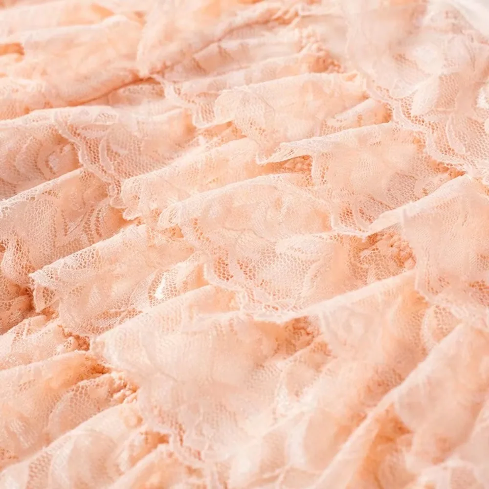 Casual Ruffle Lace Safety Short Pants Elastic Waist Anti-Emptied Princess Lolita Safety Shorts Breathable Lace-up Layered Shorts