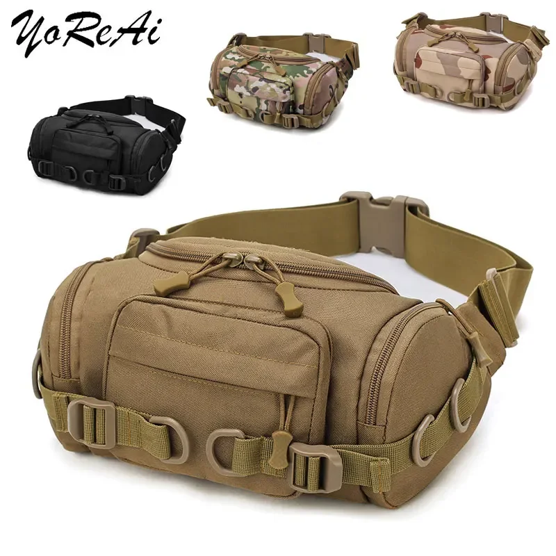 YoReAi Tactical mężczyźni saszetka biodrowa Nylon piesze wycieczki etui na telefon Outdoor Sports armia wojskowy polowanie wspinaczka Camping pas torba na klatkę piersiową