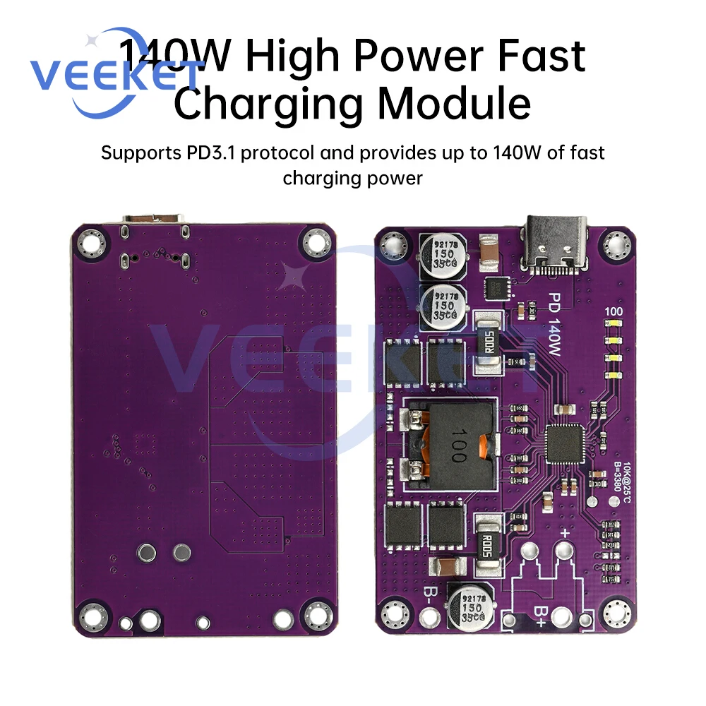 고출력 고속 충전 모듈 PD3.1 140W 3S 4S 5S 6S 리튬 배터리용 타입-C 인터페이스 효율적인 충전 및 방전
