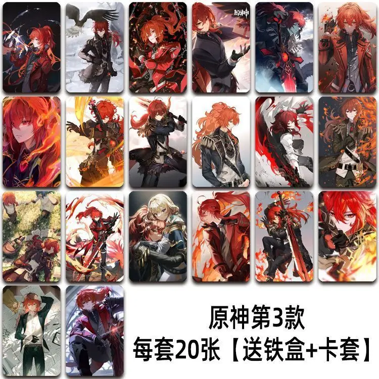 20PCS Anime Genshin Impact Yae Miko Furina Cosplay Student Card Collect Souvenirs Birthday Gifts Boys Girls