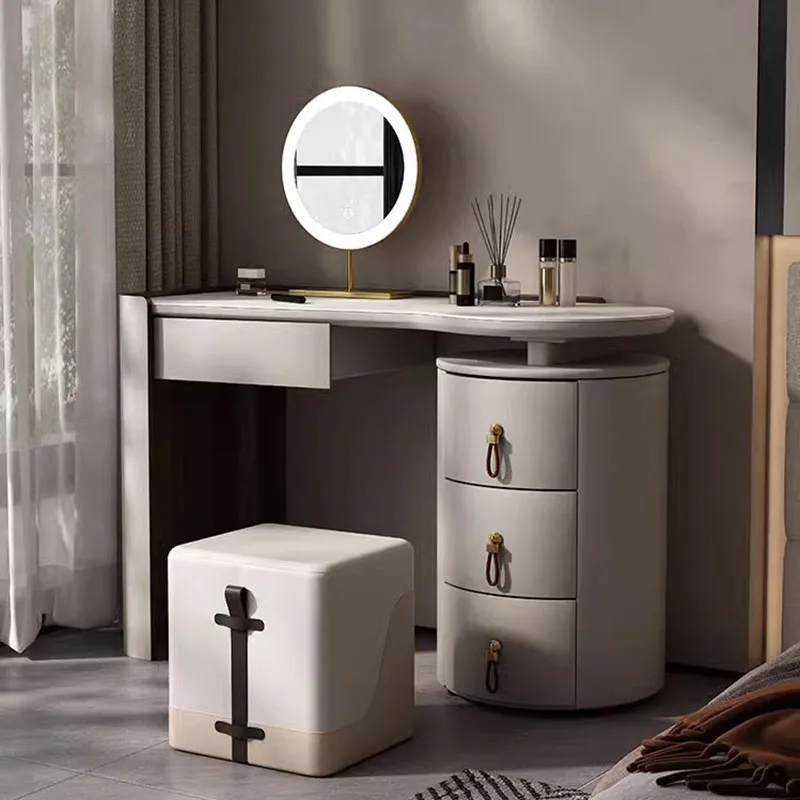 

Nordic Luxury Vanity Dresser Modern Women Cabinet Drawer Dressing Table Modern Aesthetic Tocador Maquillaje Bedroom Furniture