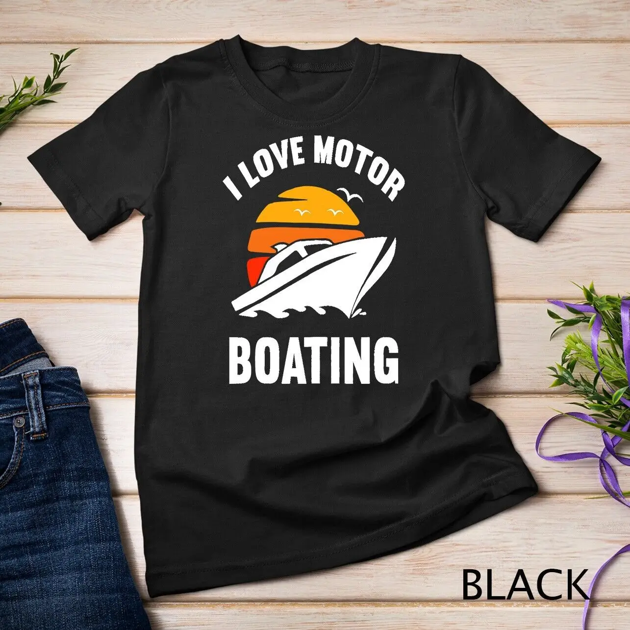 I Love Motor Boating Funny Boater Unisex T-shirt