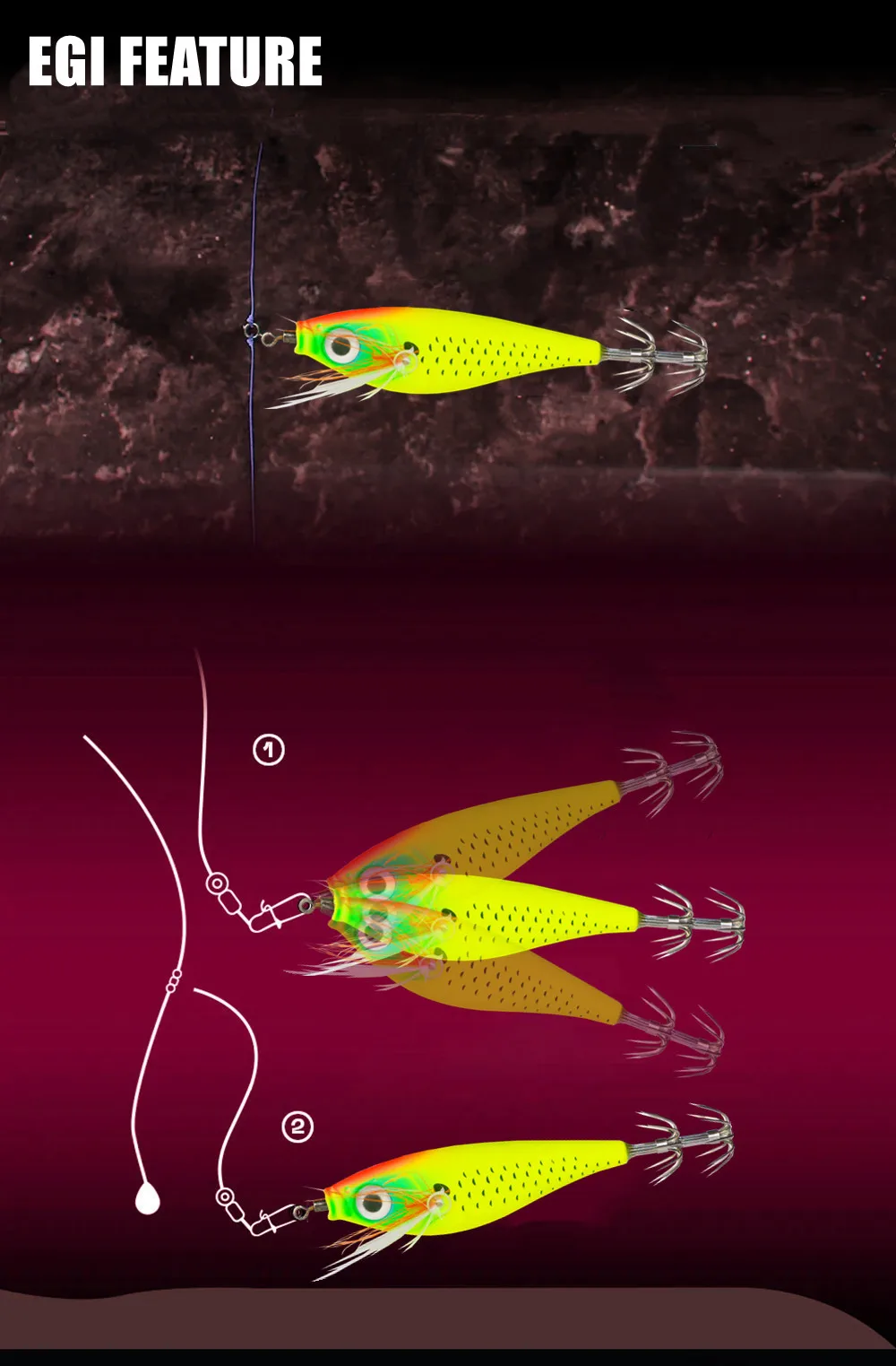 55mm 5,3g UV Horizontal Tintenfisch Jig Leuchtende Meer Angeln Zubehör Künstliche Köder Octopus Köder – Detail 5