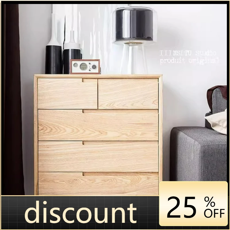 

LTT solid wood storage cabinet bedroom living room wall locker modern simple Nordic chest of drawers