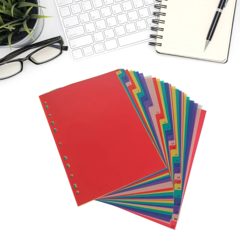 2023 ใหม่ 31 แผ่น A 4 ตัวแบ่งไฟล์ตัวแบ่งเรื่องตัวแบ่งโฟลเดอร์สีตัวแบ่งโฟลเดอร์สำหรับนักเรียน