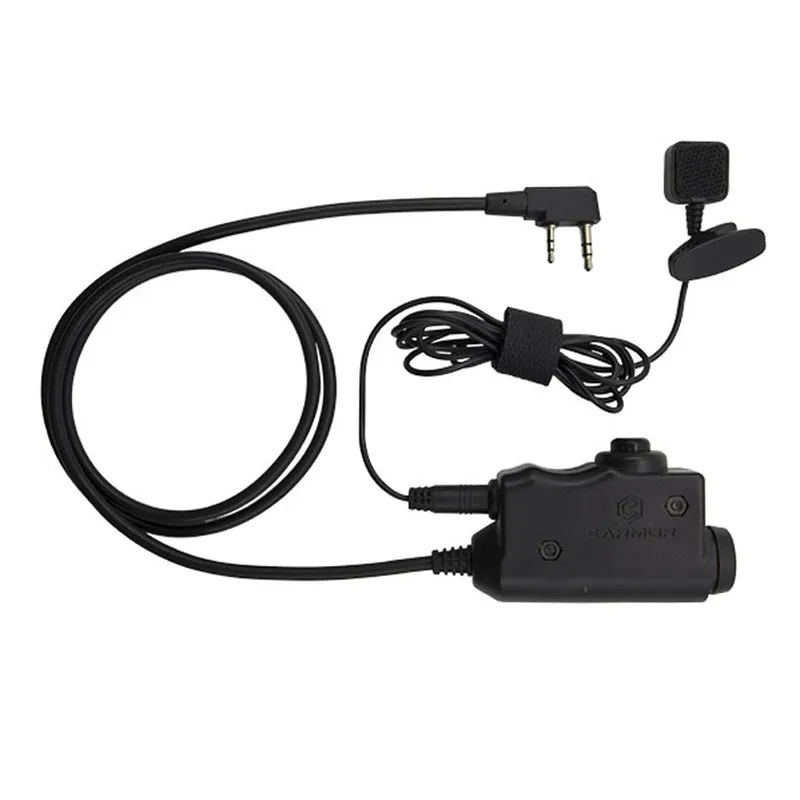 Earmor m52 ptt adaptador airsoft tático fone de ouvido ptt kenwood midland estender a linha do dedo botão combinação