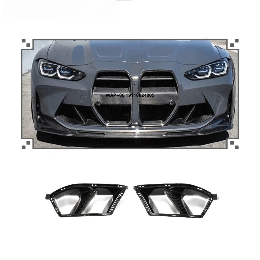 

Real Carbon Front Bumper Lip Grill Air Vent Cover Fits for G80 M3 G82 G83 M4 20+