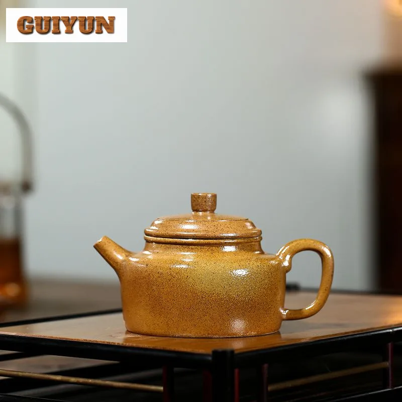 

230ml Ancient Yixing Purple Clay Teapots Handmade Dezhong Pot Raw Ore Hyperthermy Section Mud Tea Making Kettle Zisha Tea Set