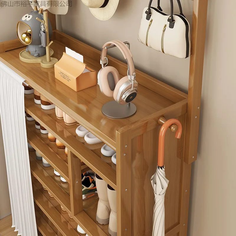 

Простая вешалка для одежды из массива дерева, многоярусная полка для обуви в общежитии, простая полка для хранения у входа, стеллаж для обуви.