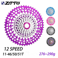 ZTTO Ultralight 12 Speed 11-51T HG Cassette MTB CNC Cassette Ultimate 12s 11-46T 11-50T Sprocket 276g~290g