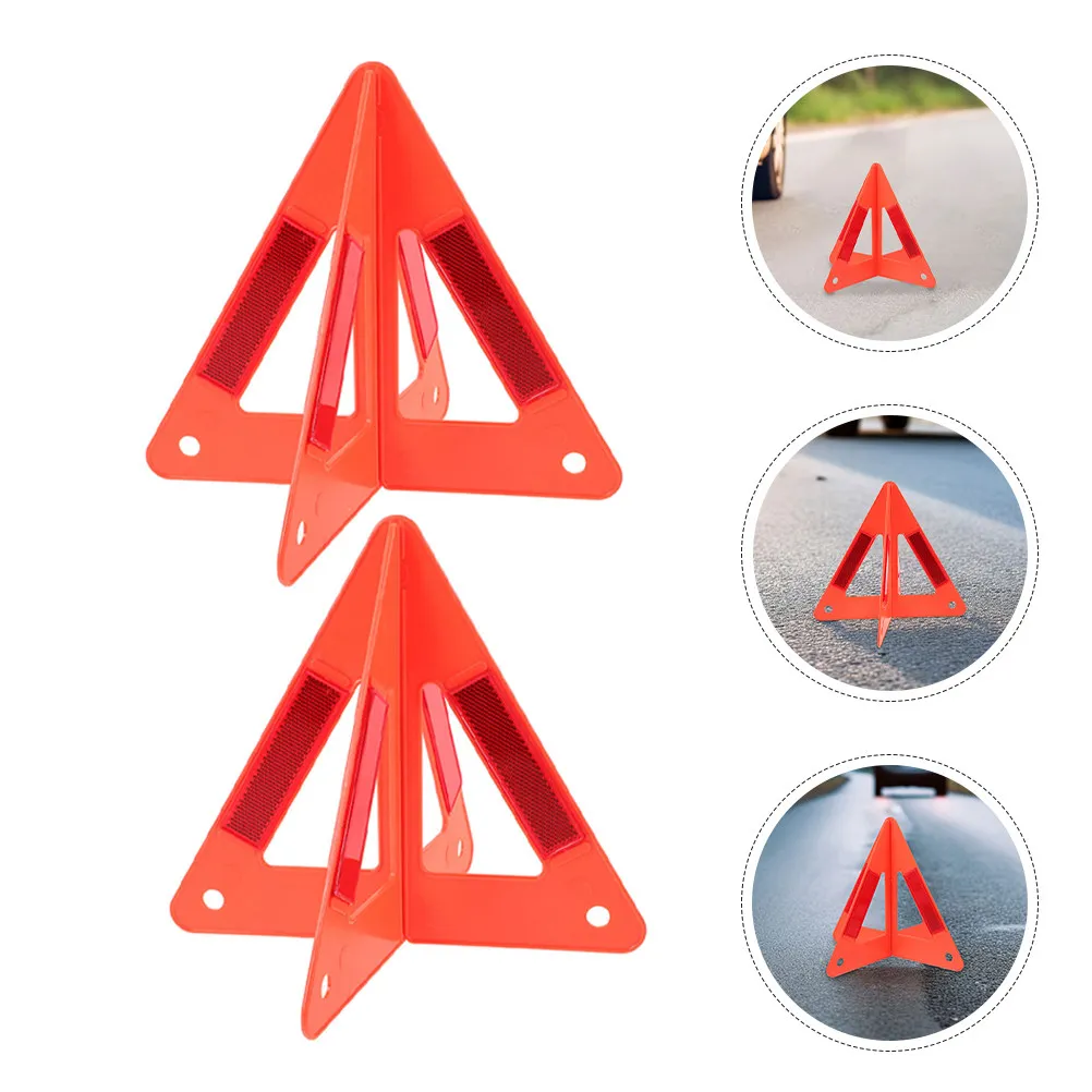 5pcs Car Safety Supply For Vehicles Tripod Reflective Triangle Signs High Visibility Safety Reflectors Foldable Portable