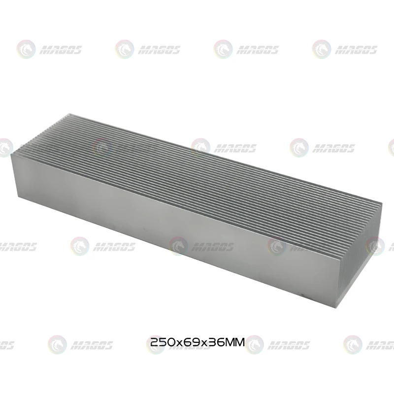 Elektronischer Kühler, Aluminium, dichte Zähne, Kühlkörper, extrudierter Kühlkörper, Computer-Wasserkühlsystem, 100/120/150/200/300 x 69 x 36 mm