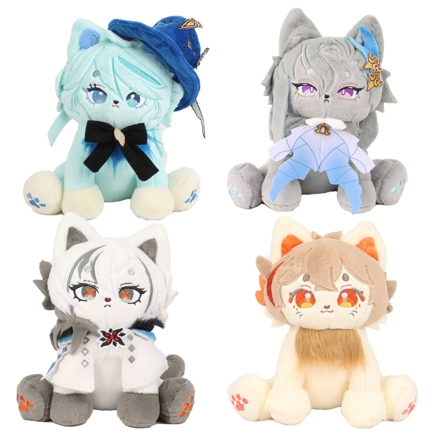 

Anime Genshin Impact Furina Neuvillette Kaedehara Kazuha Arlecchino Cosplay Meow Plus Stuffed Toys Cartoon Fluffy Cotton Dolls