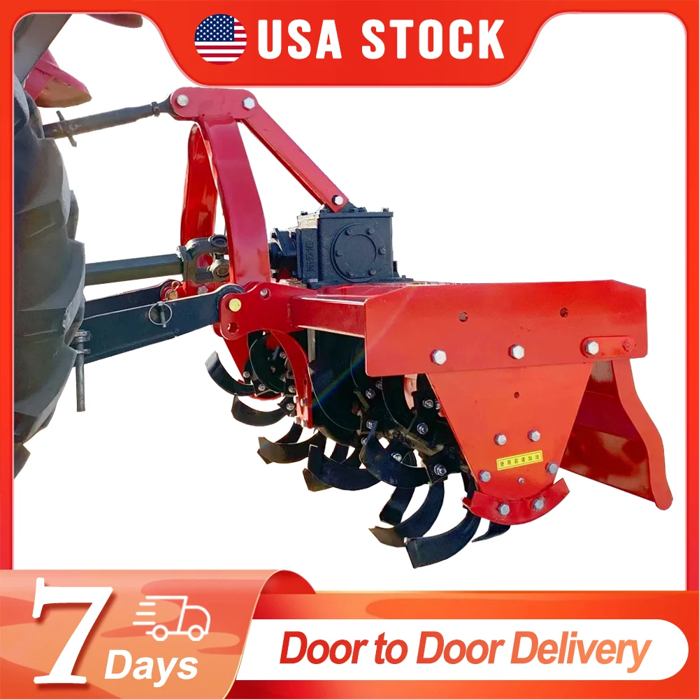 USA STOCK 1GQN-140 Rotary Cultivator Tractor Tiller Attachment Rototiller Cultivator for Farming Operations