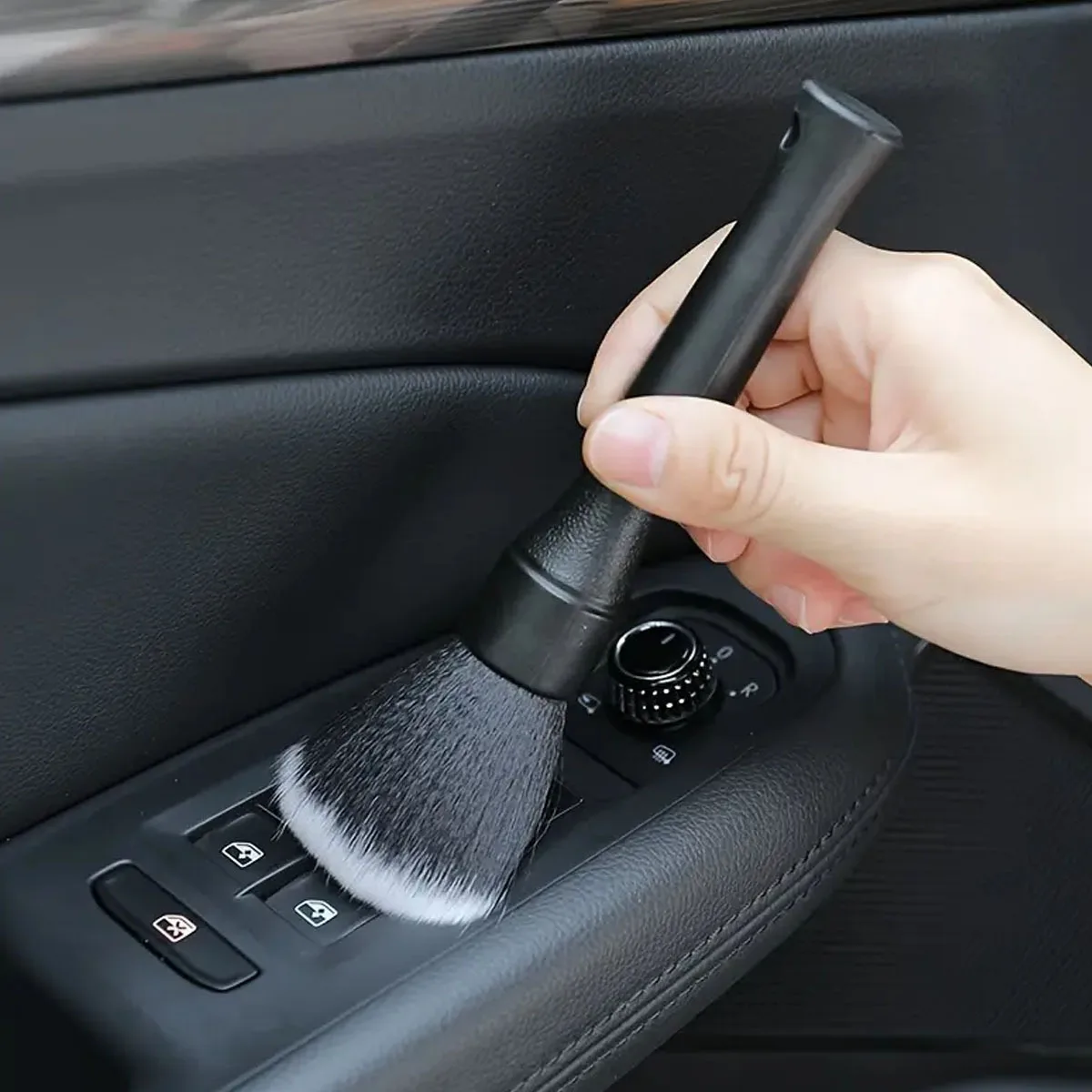 Escova de remoção de poeira interior do carro, escova de limpeza de saída de ar condicionado, ferramenta de limpeza, escova de cerdas macias para lavagem de carro, lacuna interior