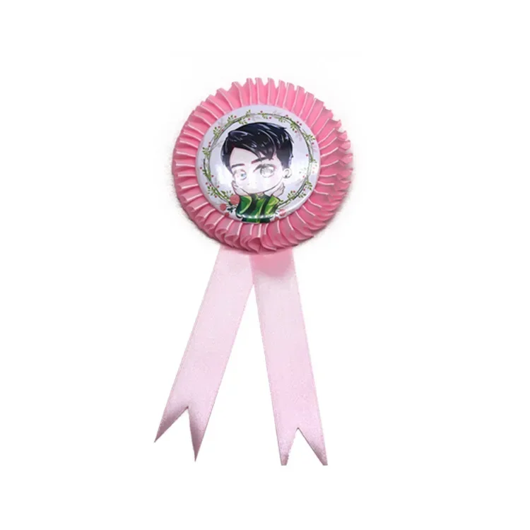 100SET 44/58mm Blank Rosette Award Ribbons Red Yellow Blue Green Buckle Type Custom Made Personalized DIY Gift Rose Badges view 6