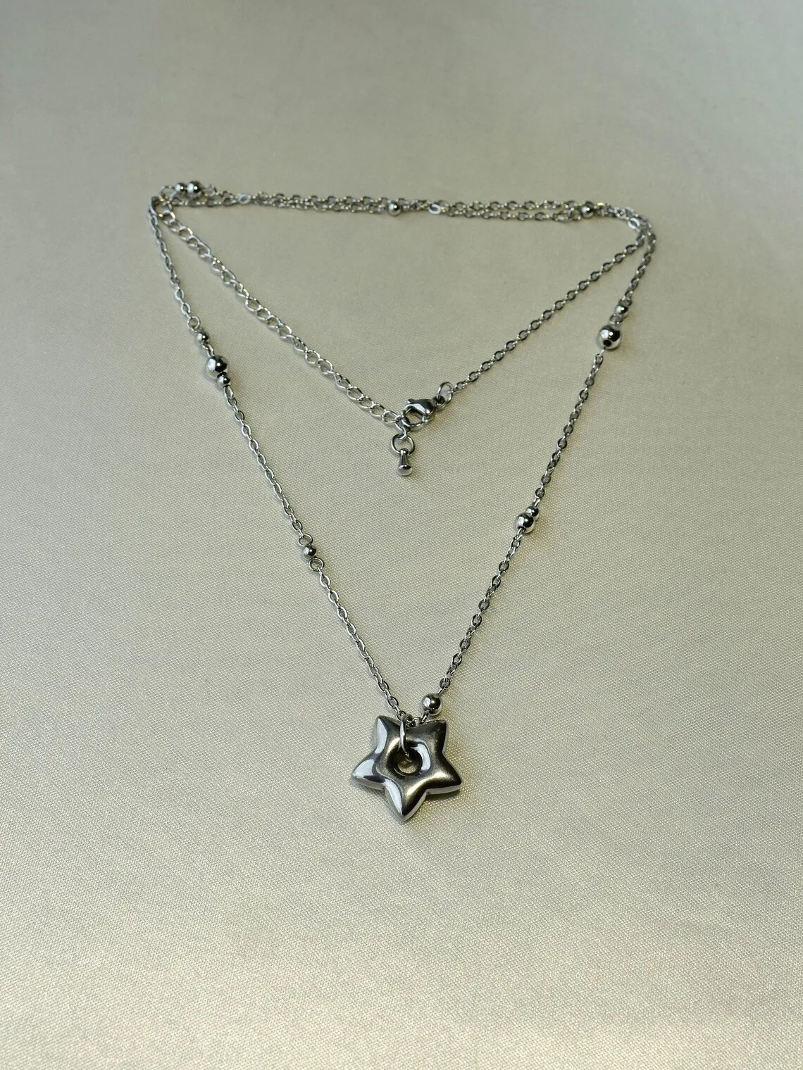 

Stardrop Necklace | hypoallergenic tarnish free long grunge star indie alt goth coquette ball chain