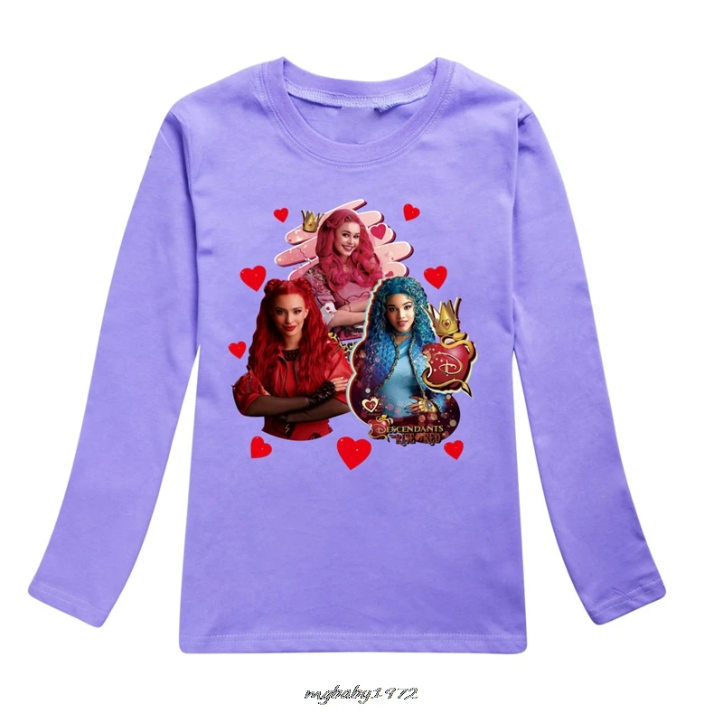 Kinder T-Shirt Nachkommen 4 lässig 3D-Druck Langarm Mädchen T-Shirt niedlichen Cartoon Prinzessin Kinder kleidung Unisex Top T-Shirts