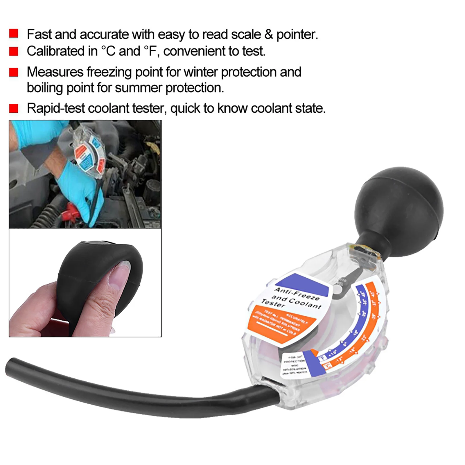 RapiD test Coolant Tester Quality Dial Type RapiD test Anti freeze Densitometer Coolant Tester Accessory Anti freeze Tester