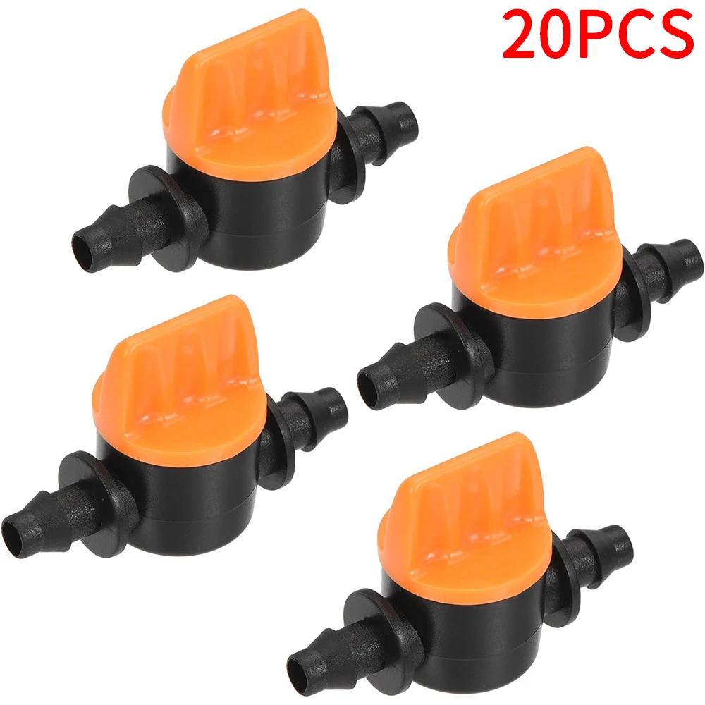 20Pcs Hose Valve Garden Tap Garden Drip Irrigation Fittings Pipe Connectors Water Valve For 4/7mm Water Flow Control Valve