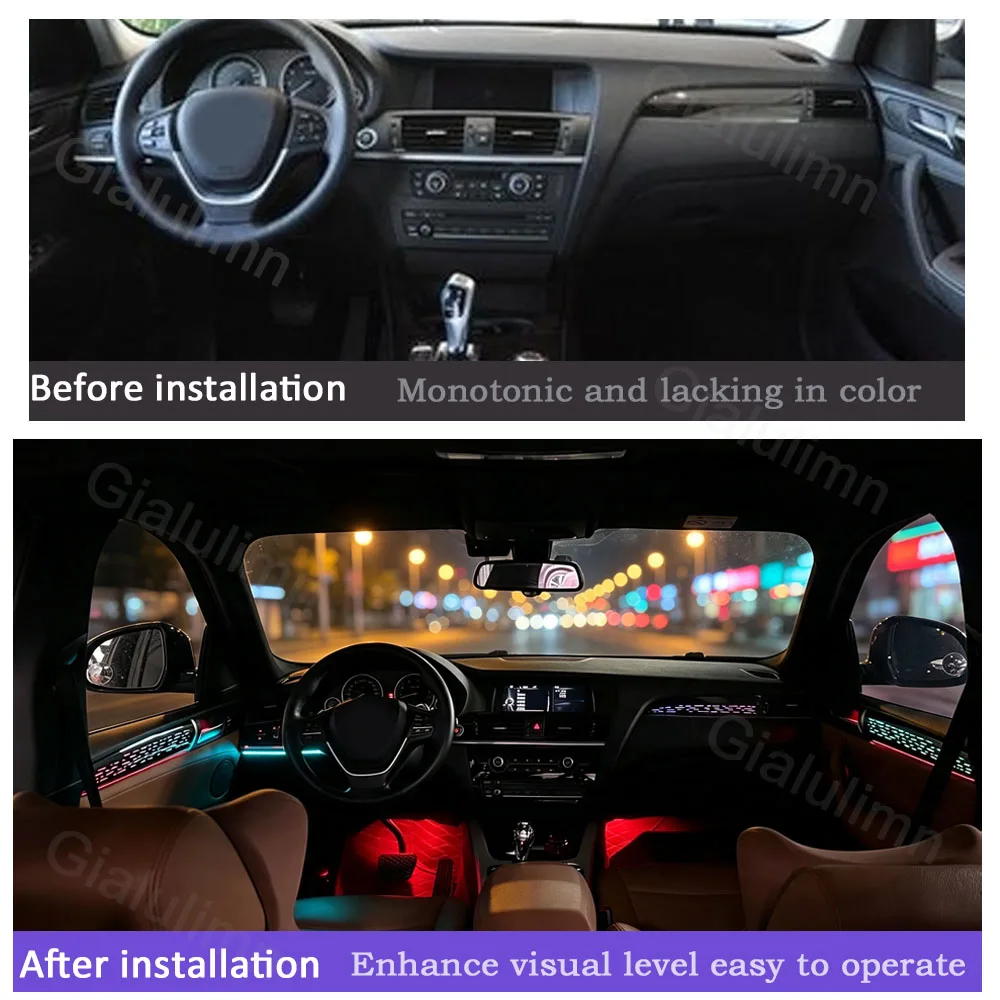 Gialulimn LED Ambient Light for BMW X3 X4 F25 F26 2012-2017 Interior Trim Decorative Mood Lighting Atmosphere Lamp